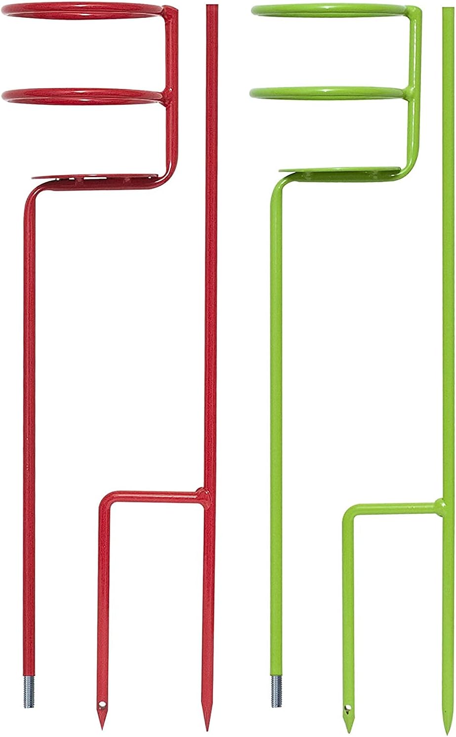 Decko Outdoor 30252 Heavy Duty Double Beverage Holder, White/Black, 2-Pack