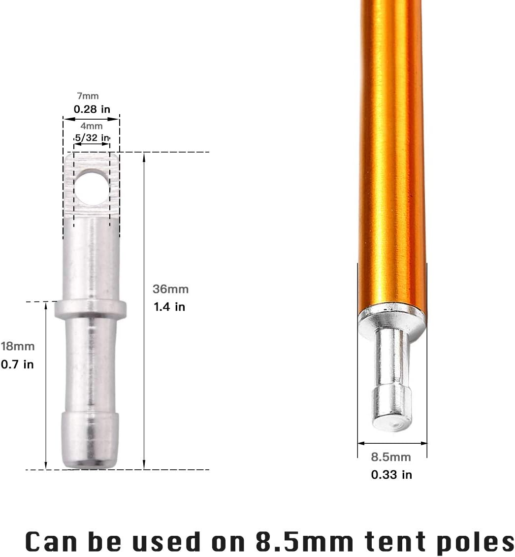 Aluminum Tent Poles Male End Tips Replacement Accessories Spare End Plugs