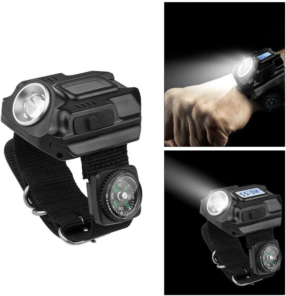 Portable Rechargeable Wrist Light - Waterproof LED Tactical Flashlight