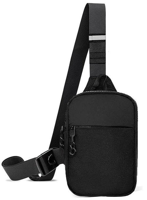 Mini Sling Bag Men Women Small Crossbody Bag Waterproof Phone Chest Bag Fanny Packs Personal Pocket Bag Hiking Backpack (Black-Small(W*D*H=17 * 3 * 22cm))