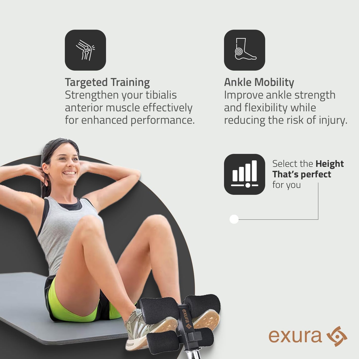 Exura Tib Bar Adjustable Fits Both 2 And 1 Inch Plates, Premium Quality Tibialis Trainer, Calf Raise, Tibialis Bar, Ben Atg Equipment, Atg Tib, Tibialis Raise, Calf Trainer