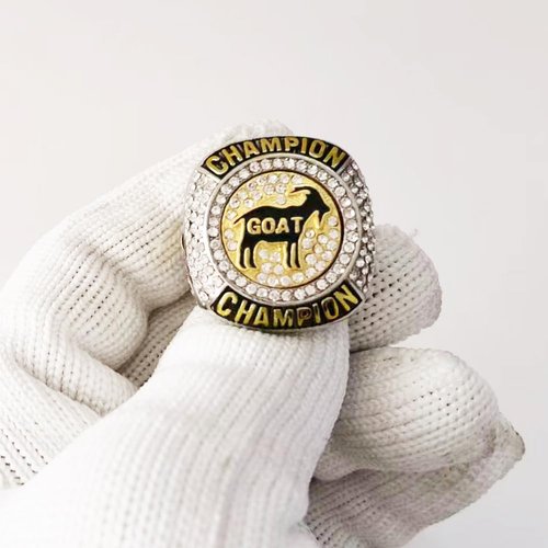 guancrown Goat Championship Rings Award Trophy Medal Greatest of All Time Gift for Tournament or League Champion Winner (just Ring, Size 10)