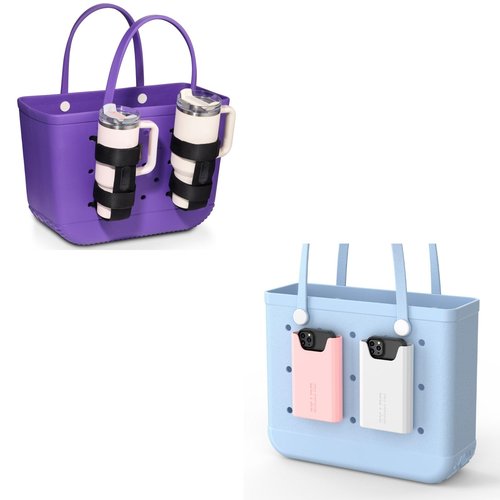OUTXE 2 Pack Bogg Bag Cup Holder for Stanley, 2 Pack Bogg Bag Phone Holder Compatible with All Bogg Bags, Silicone Cell Phone Holder Accessories for Bogg Bag