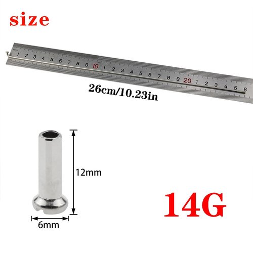 AYLIFU 12 PCS 14G Bicycle Stainless Steel Spoke 260mm Mountain Bike/Road Bike Spoke Belt 12mm Spoke Cap for Most Bikes Silver