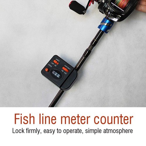 RiToEasysports Fishing Line Counter, Professional Digital Fishing Counter Clip on Rod Fishing Line Counter Depth Finder Digital Diaplay 99m