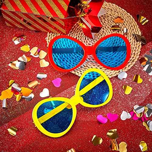 Flutesan 2 Pcs Giant Sunglasses Jumbo Clown Glasses Funny for Adults Photo Props for Halloween Party