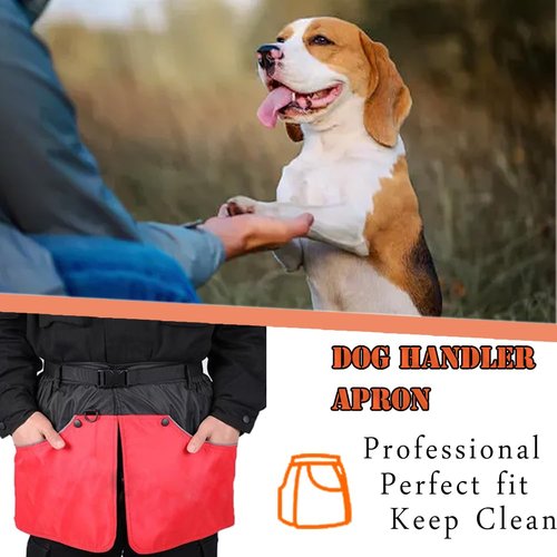 suweisua Dog Trainer Apron for Men Women with Big and Deep Pockets, Pet Handler Treat Waist Pouch for Holding Dog Stug Toy, Training Dummies, Rope (Red-L)