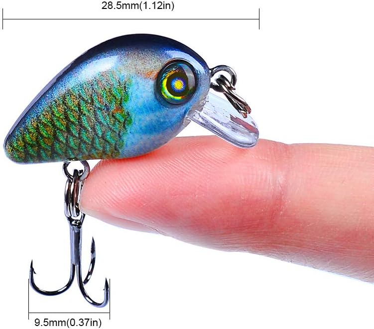 Mini Crankbait Fishing Lures Kits Swimbait Wobbler Hard Baits for Bass Trout Pike Freshwater and Saltwater 10pc-20pc/pack