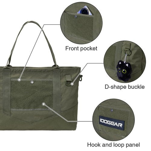 IDOGEAR Tactical Handheld Tote Pouch Multiuse Zipper Storage Bag Portable EDC Organizer For Camping Traveling Gym Commute(Ranger Green)