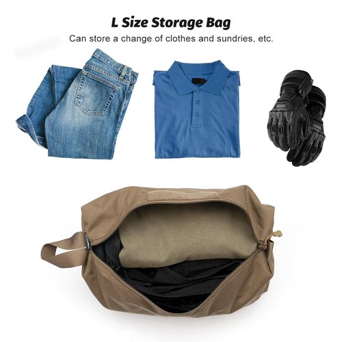 IDOGEAR Handheld Portable Storage Bag,Multifunctional Tool Bag, Zipper Travel Bag, Storage Sundries Bag For Outdoor Camping Cycling Hiking 3 Pack(Coyote Brown)