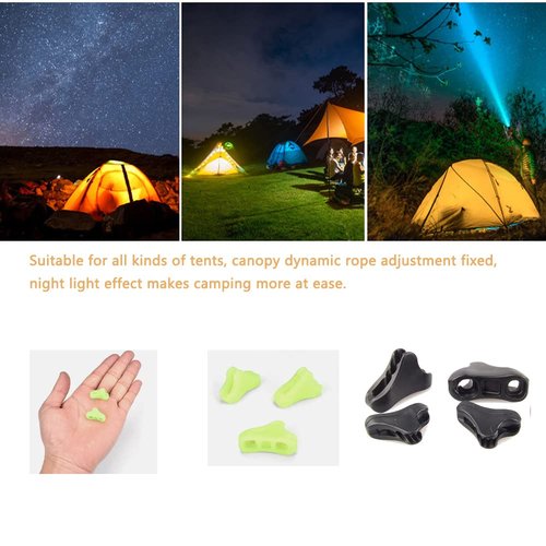 UtySty 20 Pack Ultralight Guyline Tensioners Tent Rope Tensioner Guy Line Tightener Adjuster Fluorescent Buckles Fastener for Utility Rope Shelter Canopy Tarp Paracord Ropes Tie Down Rope