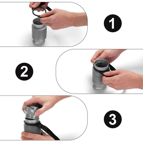 Portable Urinal for Men Women, Spill Proof Travel Emergency Urinal Bottle, Leak-Proof Collapsible Urinals, Personal Car Pee Bottle for Camping, Road Trips, Drivers, Seniors, Kids (‎Black Grey Handle)