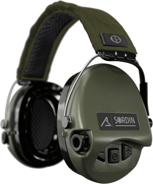 Sordin ACE Schakal Electronic Capsule Hearing Protectors - for Hunting & Shooting Sports - Green Headband & Green Capsules