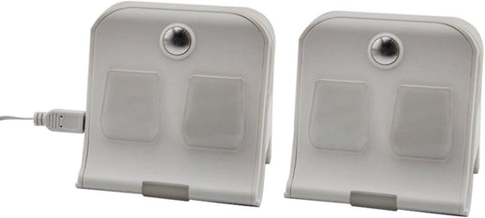 Solar Portable LED Clip-on Light Rechargeable USB Lantern Outdoor Camp Garden Lamp - 2 Pack