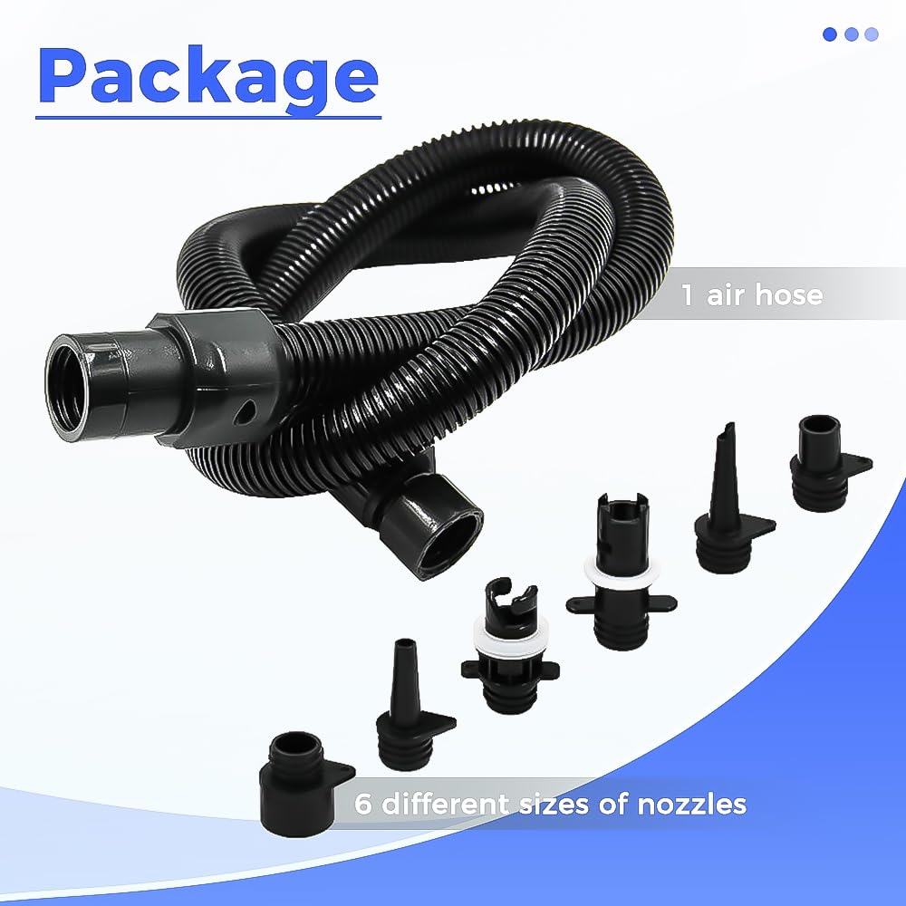 Yetaha Paddle Board Pump Adapter Set, Sup Air Pump Air Hose Connector, Removable Air Hose Kit with 6 Air Nozzles for HT781/HT782/HT790 Electric SUP Pump
