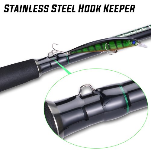 Sougayilang Spinning & Casting Catfish Rod,2 Piece Medium Heavy Portable Travel Catfish Fishing Rod (CAST8'0'')