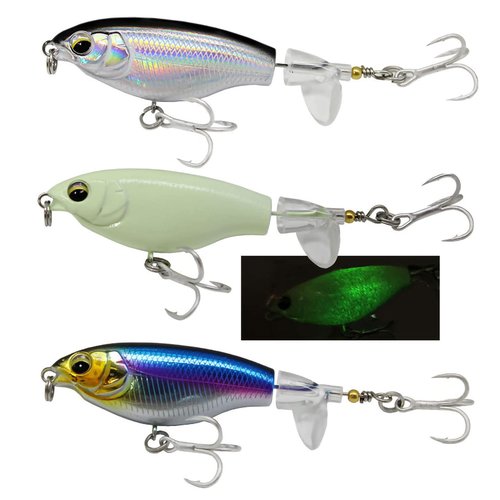 Topwater 90 Fishing Lure for Bass, Top Water Bass Pencil Plopper Fishing Lures, Bass Lures Topwater Bait for Bass and Pike, Topwater Lures Freshwater or Saltwater