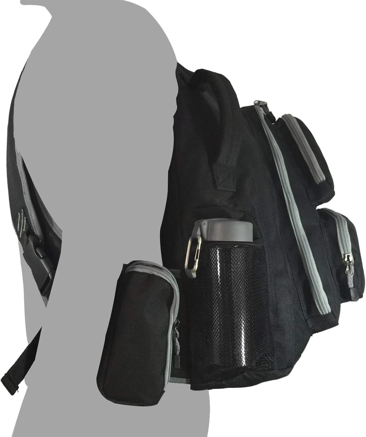 K-Cliffs Heavy Duty Sling Backpack Water-Resistant Laptop Bookbag Body Bag Bright Color Safety Reflective Stipe