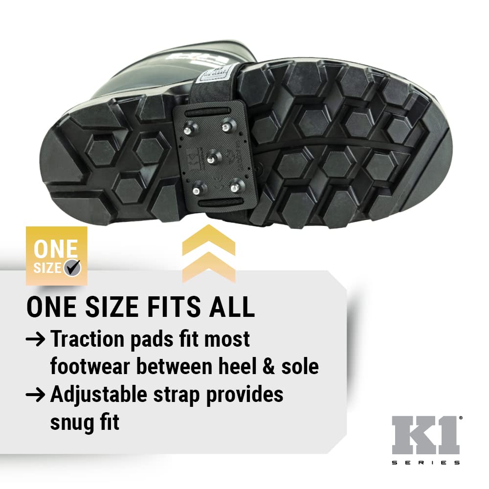K1 Mid-Sole Ice Cleats for Men & Women - Rotatable Traction Aids For Winter Snow - Hi Vis - Low Profile
