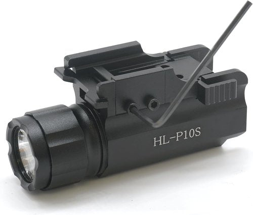 HiLight P10S 500 Lumen Pistol LED Strobe Flashlight with Weaver Quick Release for Glock Series, Sig Sauer, Smith & Wesson, Springfield, Beretta, Ruger, and Heckler & Koch, etc.