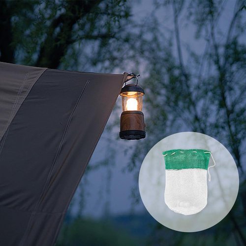 SUPERFINDINGS 60pcs U-Shaped Camping Lantern Mantles, Thorium-Free Rayon, Green, Suitable for Propane Lanterns, Outdoor Use