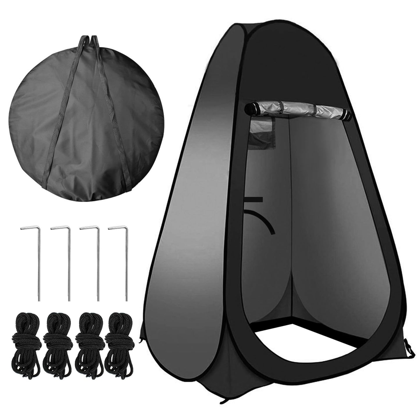 Petgin Pop Up Tent Upgrade Privacy Shower Tent Portable Outdoor Sun Shelter for Toilet Camping Biking Beach-Black