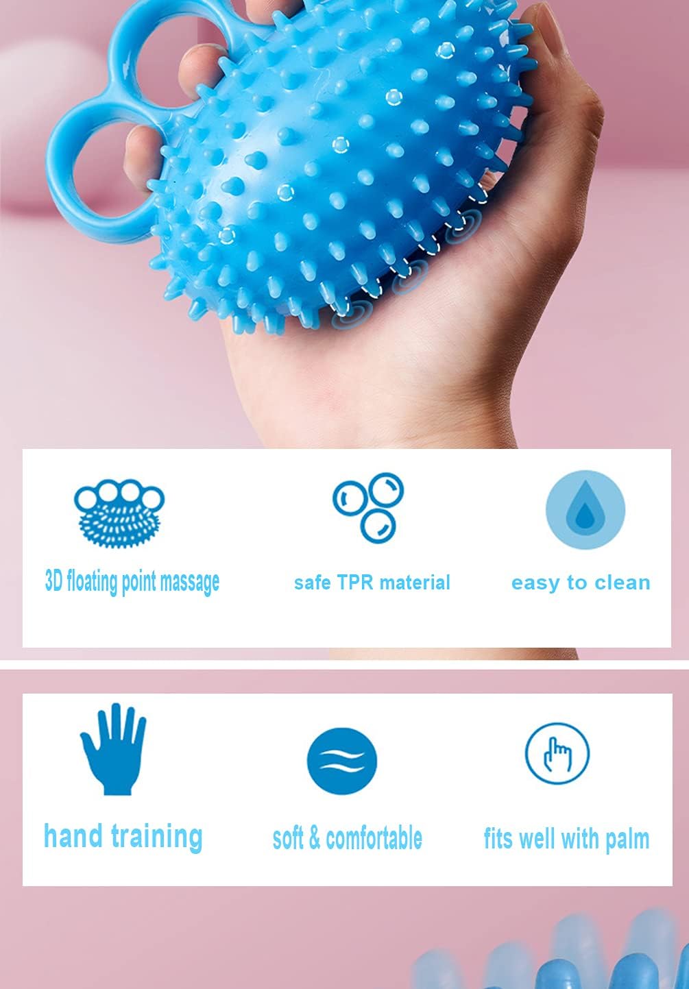 Hand Therapy Ball - Squeeze Balls for Grip Strengthening, Stress Relief, Yoga & Musicians
