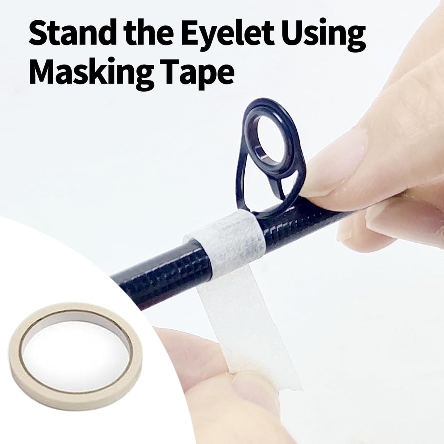 Aventik Fishing Rod Repair Kit Complete Supplies with Two-Part Epoxy Resin, 500D Wrapping Thread, Clipper, and Masking Tape Fishing Pole Repair Kit