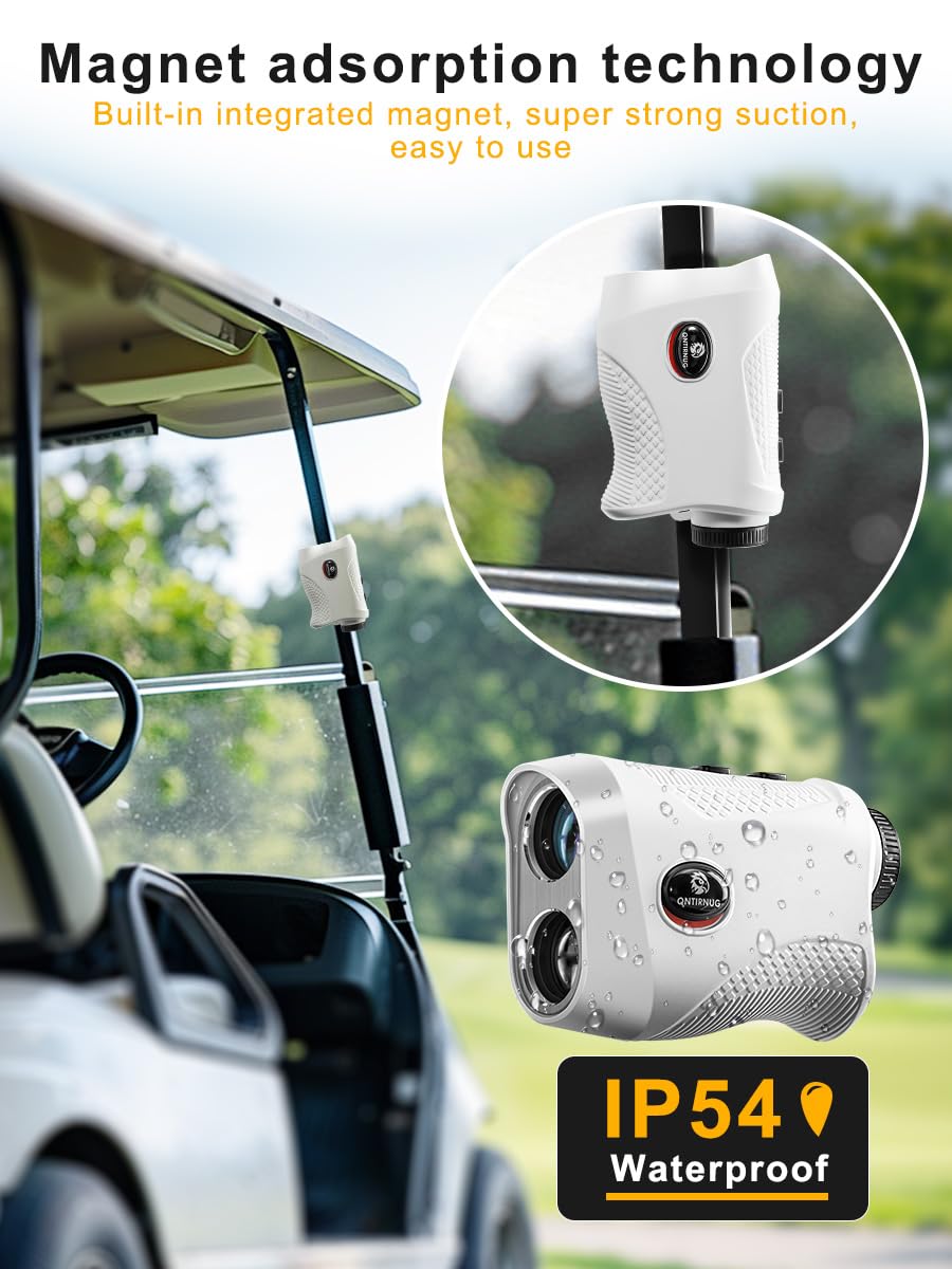 Golf 1200 Yards Laser Rangefinder with Slope and Pin Lock Vibration Mode Continuous Scan 7X Magnification Range Finder with Rechargeable Battery,High-Precision Flag