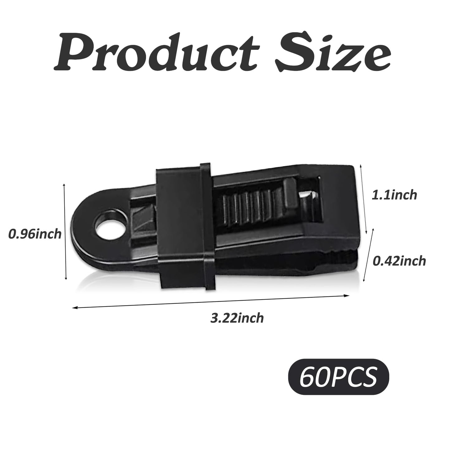 60 Pieces Tarp Clip Heavy Duty Multipurpose Crocodile Mouth Tarp Clamps with Lock Grip Camping Canopies Pool Car Covers Clamp for Canopy Outdoor Tarps Camping Awnings Banner and Cover