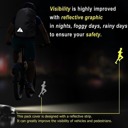 sheelokhwui Waterproof Backpack Rain Cover, Heavy-Duty Nylon Pack Cover with Upgraded Double Adjustable Closure System and a Carry Pouch for Hiking, Cycling, Camping, Outdoor (Dark Gray, M, 25-45L)