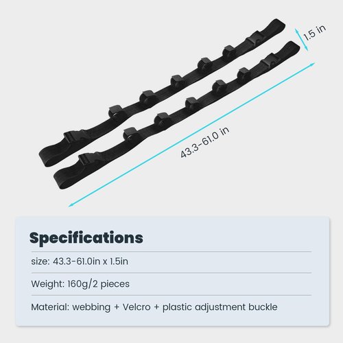 Nansitor Car Fishing Rod Holder for SUV, Fishing Pole Holder Roof Rack Inside, 5 Rod Capacity, Heavy Duty Nylon Adjustable 30-54 Inch, Fishing Pole Hanger Straps for SUV/Wagons/Van/Jeep/Truck