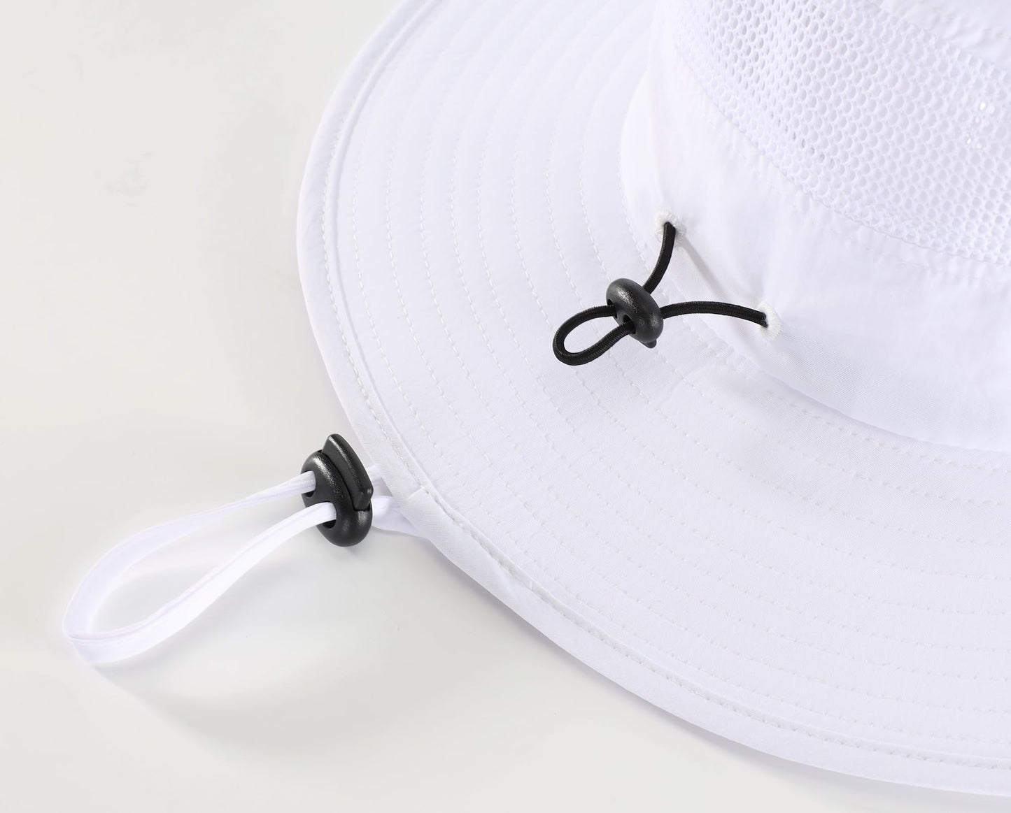 Home Prefer UPF50+ Mens Sun Hat Wide Brim Fishing Hat Breathable Mesh Beach Bucket Hat for Men Women (White)