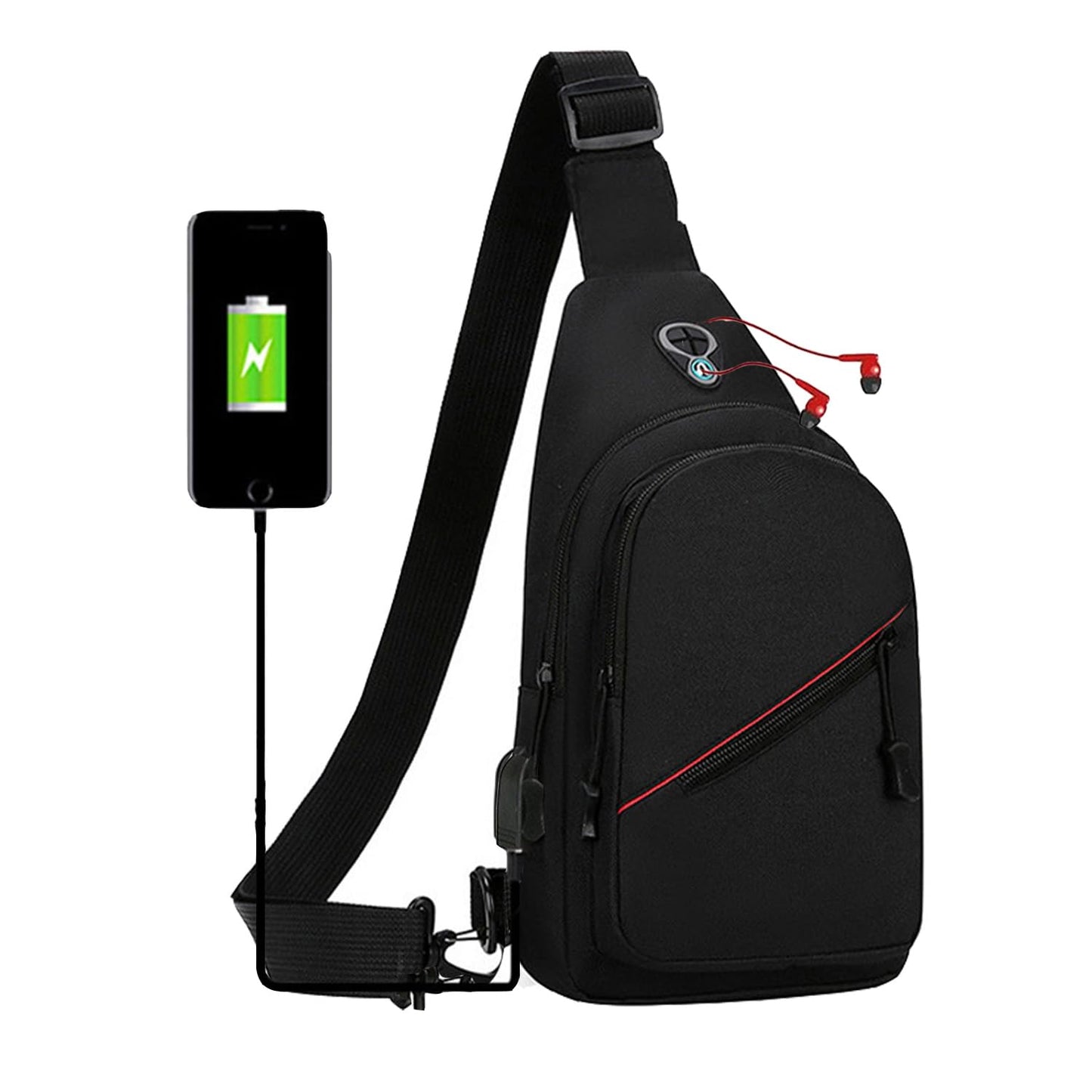 JENAGREEN Small Crossbody Sling Backpack Sling Chest Bag，Adjustable Cross Body Bag Chest Shoulder Bag Daypack Fanny Pack for Travel Hiking