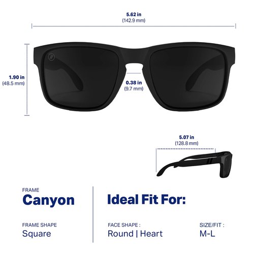 Blenders Eyewear Canyon – Polarized Sunglasses – Active Style, Durable Frame – 100% UV Protection – For Men – Black Tundra