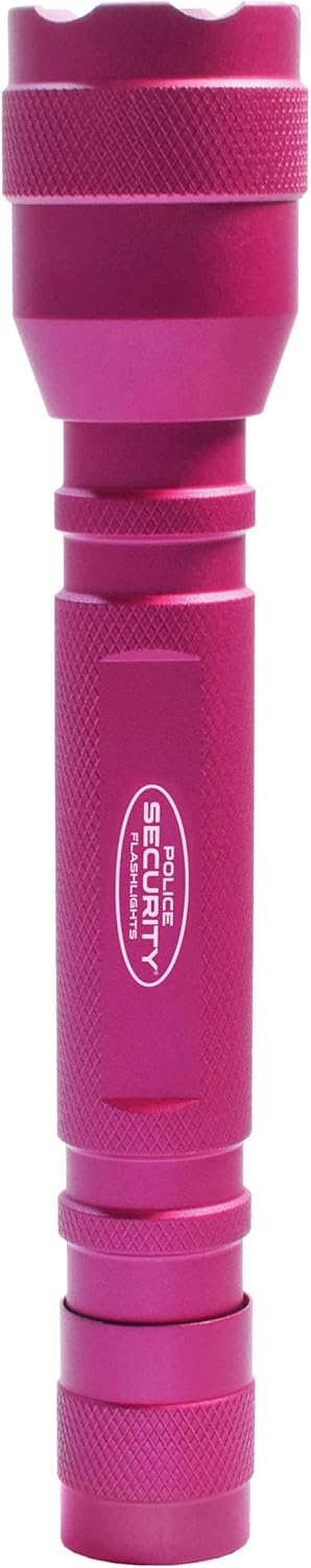 Police Security Maiden Ultra Bright LED Flashlight -180 Lumens -150 Meter Beam Distance -Small, Powerful, Compact & Water Resistant - EDC, Home Security & Camping Battery Powered Flashlight - Pink