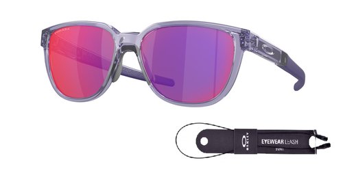 Oakley Actuator OO9250 925007 57MM Transparent Lilac/Prizm Road Rectangular Sunglasses for Men + BUNDLE Accessory Leash +BUNDLE ACCESSORY EYEWEAR Kit