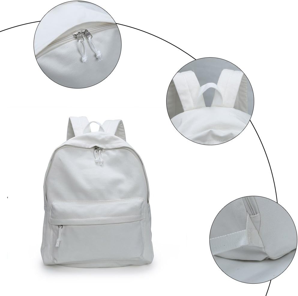 Zicac Canvas Backpack, Classic Basic Daypack, Lightweight Casual Travel Daypack Satchel Backpack Unisex
