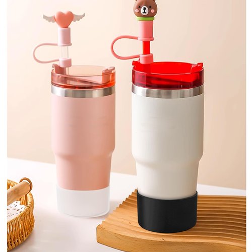 Seimneire 2 Pcs 3 Inch / 75mm Black Water Bottle Boot, Silicone Sleeve Bumper, Accessories Bottom Protector for 20oz 30oz 40oz Tumblers