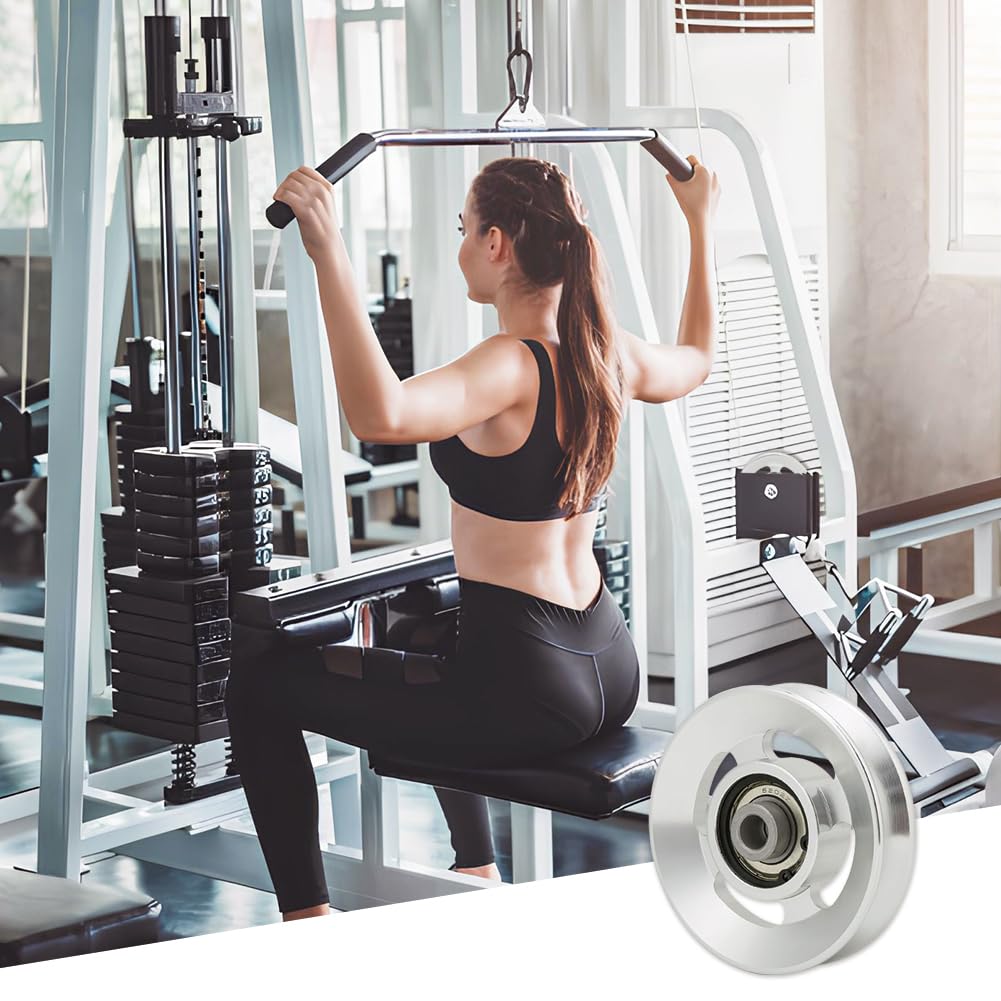 Leopacat Universal Bearing Pulley Wheel for Cable Machine Gym Equipment Part Garage Door System Exercise Attachments Alloy Fitness Wearproof Spare Strength Accessory Aluminum (Diameter 90mm)