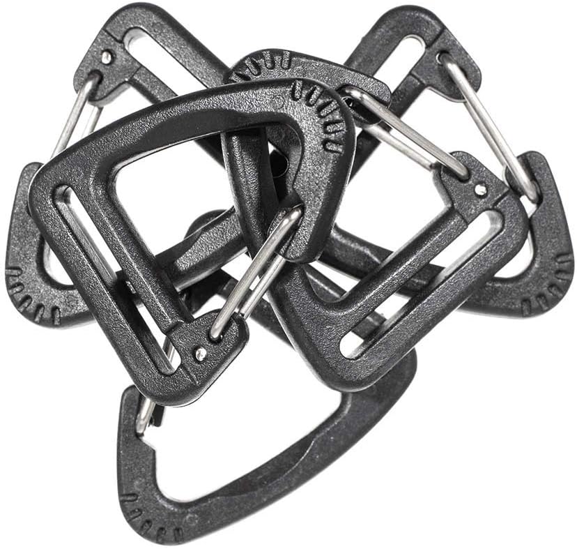 Paracord Planet Triangle Carabiners – 1 Inch Black Plastic Clips – Available in 5, 10, and 20 Piece Packs