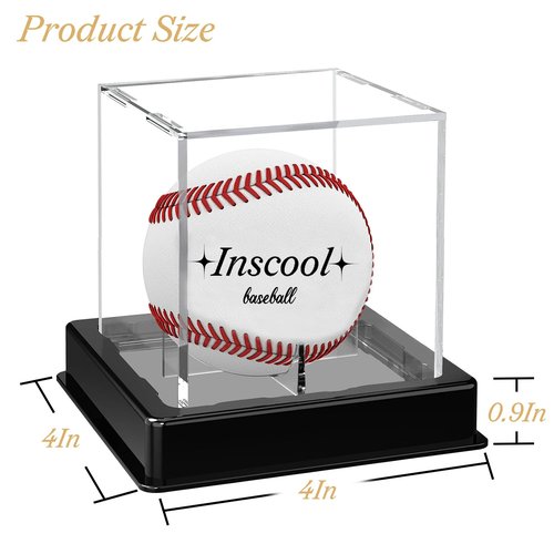 Inscool Acrylic Display Case , UV Protected Baseball Display Case Baseball Holder Acrylic Cube Clear Box Memorabilia Display Cases ,Autograph Display Cases&Storage Baseball Display Case (High Class)