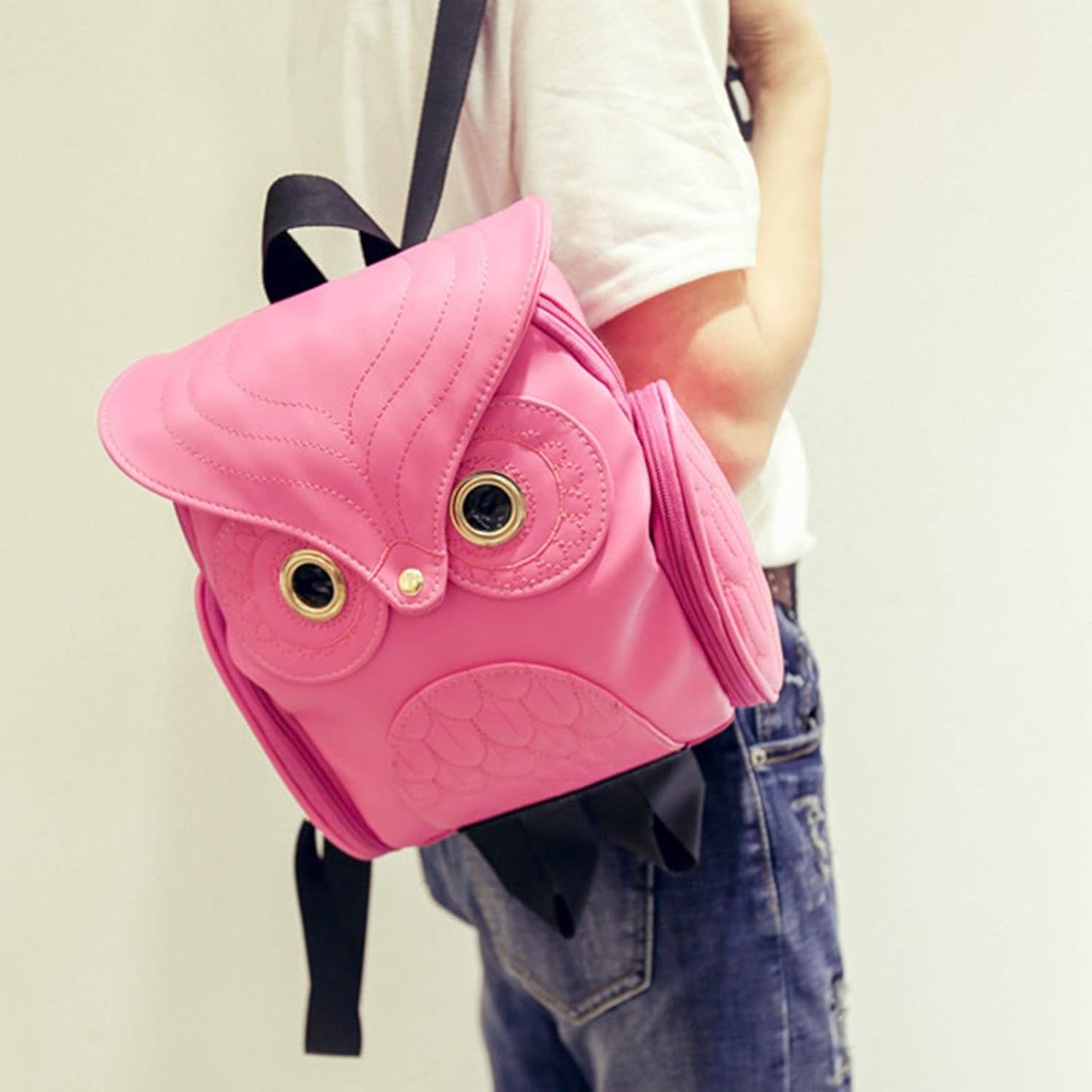 WYSBAOSHU Fashion Owl Backpack Women Pu Leather Mini Bag