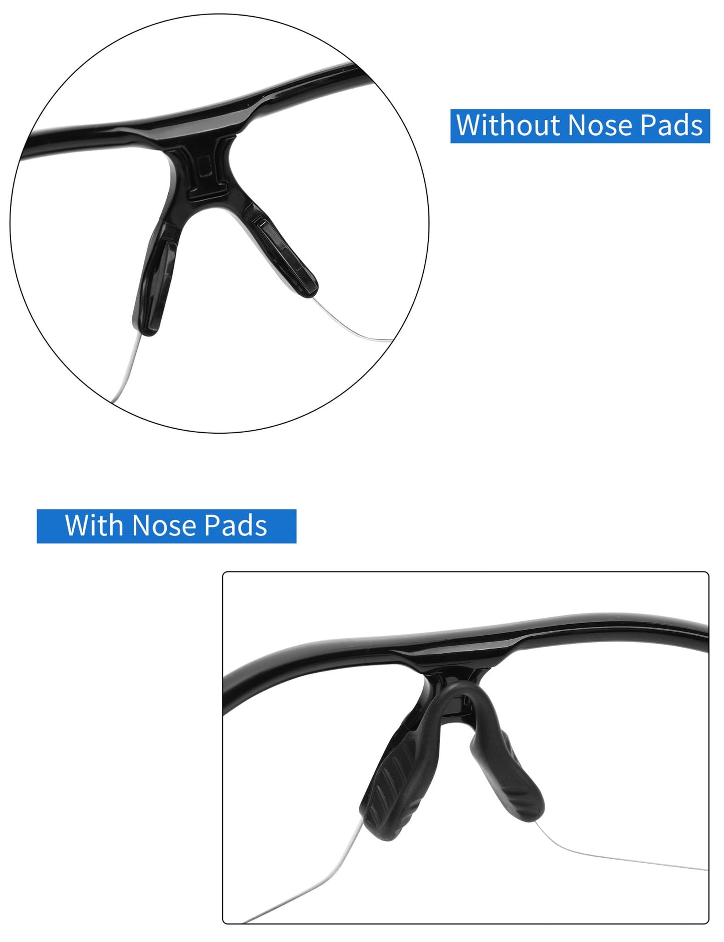 EZReplace Replacement Nose Pads for Oakley Radar Path/Radar Pitch/Radar EV Path/Radar Edge/Radar XL/RadarLock Path Sunglasses 4 Pairs (Black)