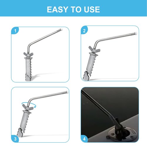 TOPOWN Aluminum Marine Kettle Power Grip Fish Rod Holder Mount-Fits Standard Cylindrical Rod Holders with an Internal Rubber Sleeve Boat Grills with Rod Holder Mount Marine Rod Holders