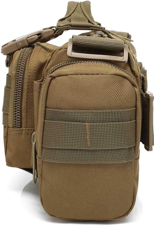 3P Military Duffel Waist Bag, Molle Bicycle/Motorcycle Waterproof Fanny Packs Camera Bag Camo EDC Utility Pouch Crossbody with Shoulder Strap Hand Carry