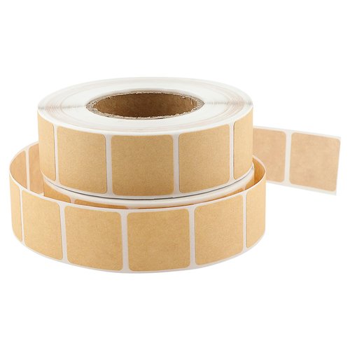 EMVANV 2000pcs/2 Rolls Target Pasters, Square Self-Adhesive Target Stickers for Shooting Range Practice (Brown, Craft Paper)