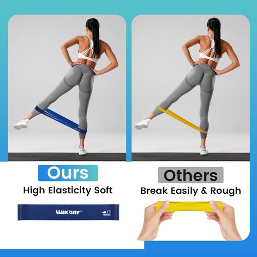 WIKDAY Resistance Bands for Working Out Exercise Bands Workout Bands Set for Men Women Body Stretching, Crossfit Training, Home Workout, Physical Therapy, Booty Legs, Set of 5