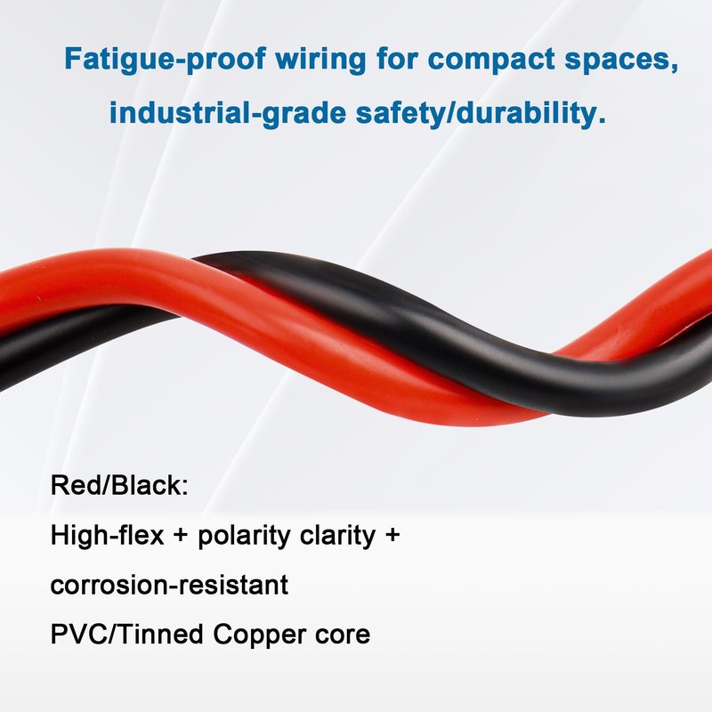 4 Gauge Marine Wire, 4 AWG Tinned Copper Electrical Wire, Boat Cable for Automotive, Solar, Car Audio, Trailer, Camper & Marine Wiring(4 AWG, 10FT Red + 10FT Black)