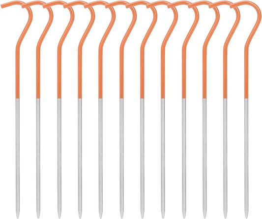iBasingo 12pcs/lot Titanium Alloy Pegs Outdoor Camping Tent Stakes Portable Elbow Grass Tent Nail A-Ti4001P